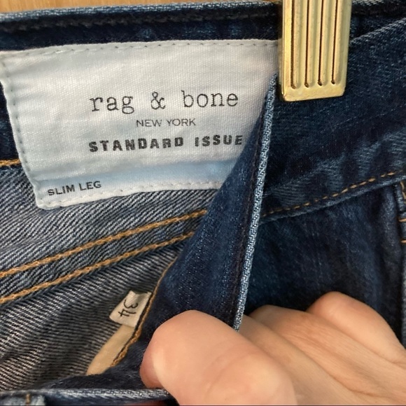 RAG & BONE Sz 34 Standard Issue Slim Leg 100% Cotton  Button Fly Jeans - Picture 5 of 12